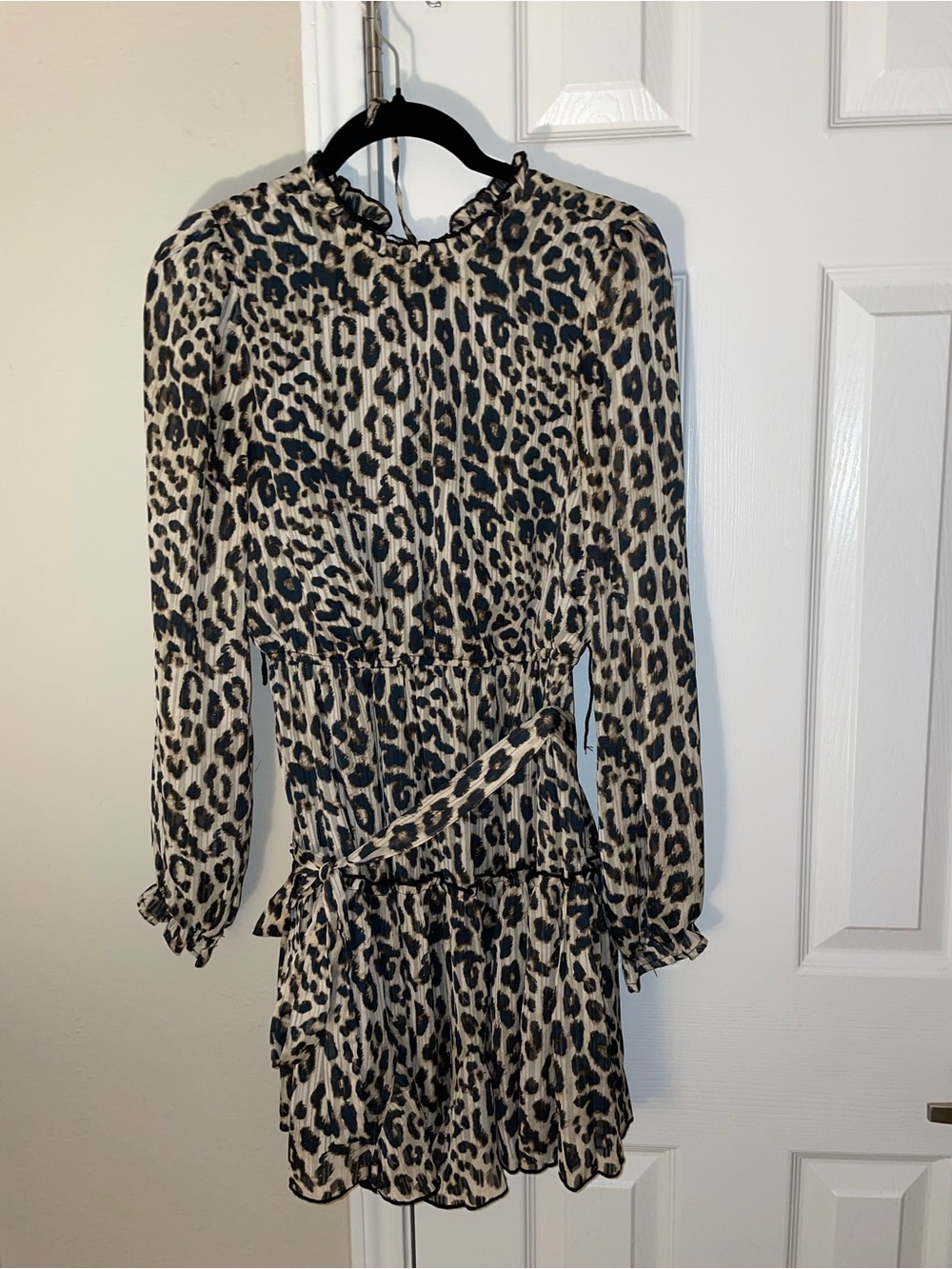 Francesca's Collections Leopard Print Midi Dress - Beige & Black